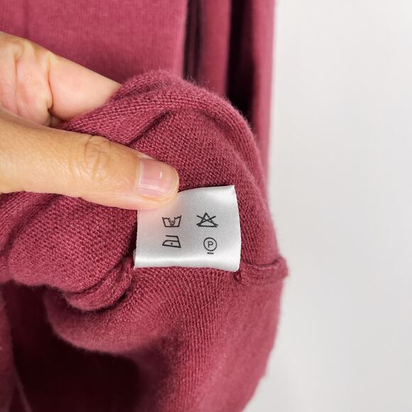 Reset Womens Wool Cashmere Removable Cowl Neck Tunic Sweater Mauve Pink Red - Picture 11 of 11